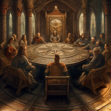 Knights Of Round Table. Council Of Knights..