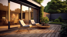 Terrace Of A House.Outdoor Comfortable Seating Place. Beautiful Outdoor Views.