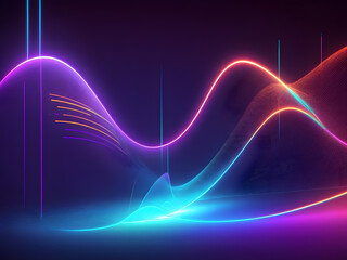 abstract futuristic holographic line technology neon background