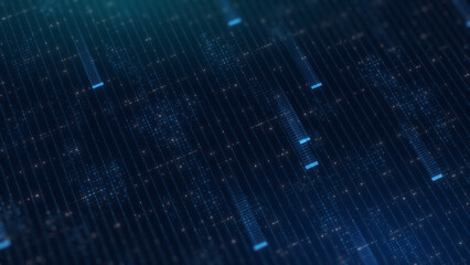 Aufkleber - Technology Concept Abstract Motion Graphic Background with Blue Theme, Corporate Intelligent Data Grid