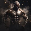 © ColdFire - Muscular aggressive bodybuilder. Generative AI