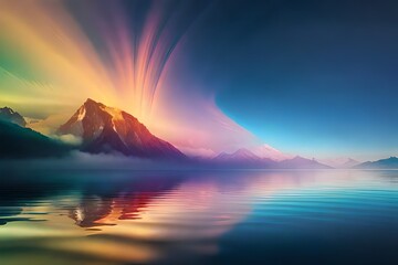 Wall Mural - sunset in the mountains