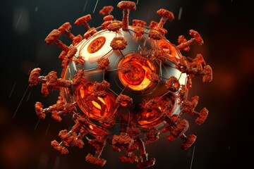 Wall Mural - A 3D sphere ball representing a virus. Generate Ai