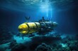 autonomous underwater vehicle exploring ocean depths