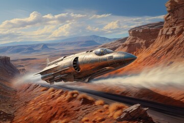 Wall Mural - high-speed aerospace vehicle in mid-flight