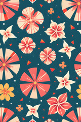 Wall Mural - Seamless background with flowers, vintage design. Generative AI