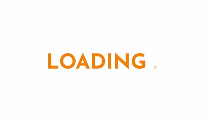 Poster - Orange color 2D loading text animation. Amber animated cartoon 4K video loader motion graphic. Terracotta colorful download process animation clip. Loading screen, ui design, upload progress gif