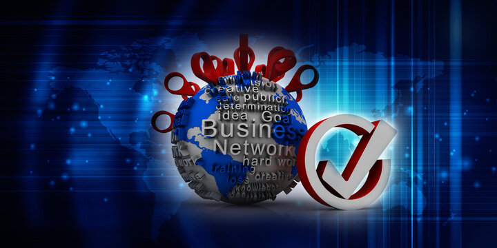 3d rendering Red map pointer
