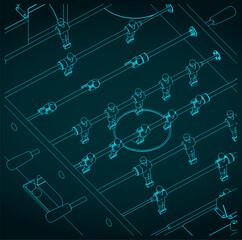 Wall Mural - Classic foosball table close up