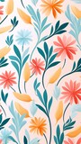 Fototapeta Pokój dzieciecy - seamless floral pattern