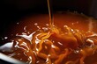 close-up of bubbling caramel in saucepan