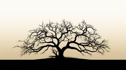 Poster - Isolated white tree silhouette