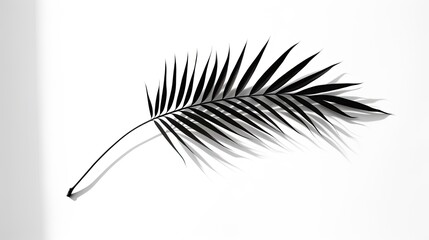 Fototapete - Palm leaves shadow on a white background