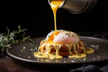 Wall Mural - ingredients for eggs benedict on countertop