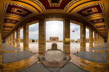 Mausoleum of Ataturk at amazing sunset , Ankara, Turkey