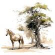 Pferd mit Baum
