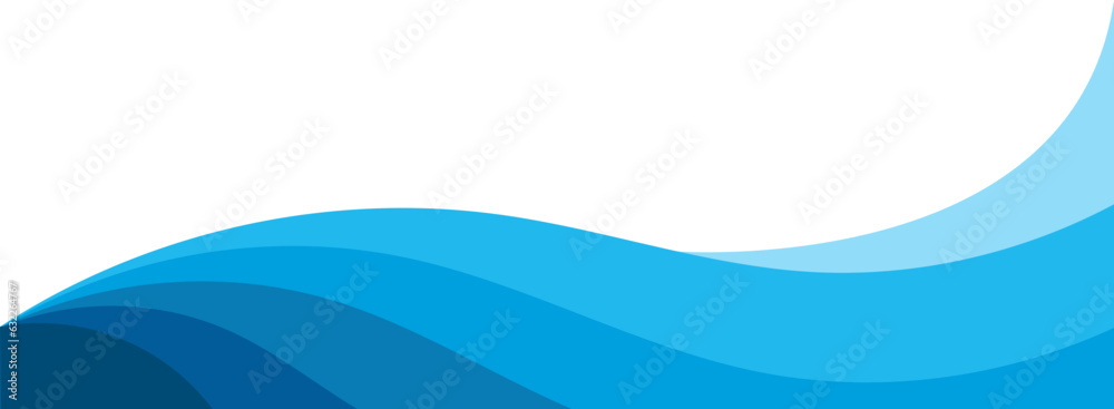 Blue sea wavy decoration abstract vector background. Minimal curve wave ...