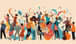 © IonelV - A music-themed illustration featuring diverse workers coming together to create a symphony of work