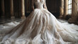 The Graceful Allure of the Wedding Dress, bridal gown. Generative AI