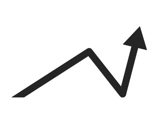 Poster - Growing arrow up flat monochrome isolated vector object. Trade infographic. Profit arrow. Editable black and white line art drawing. Simple outline spot illustration for web graphic design
