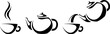 © naddya - Teapot and a cup of tea. Vector black and white illustrations of teapot and a cup of tea isolated on a white background