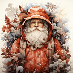 Wall Mural - santa claus watercolor style Generative AI