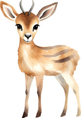 Aufkleber - Antelope character cartoon illustration created with Generative AI technology
