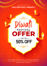 Diwali Festival Sale Poster Design Template, Big Festival Offer A4 Poster Design Layout Template