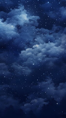 Wall Mural - Dark night sky starry cumulus cloudscape phone hd wallpaper ai generated
