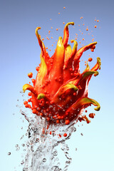 Fototapete - An vibrant image of a Yopo (Anadenanthera spp.) splashed in bright paint,  Generative AI technology.
