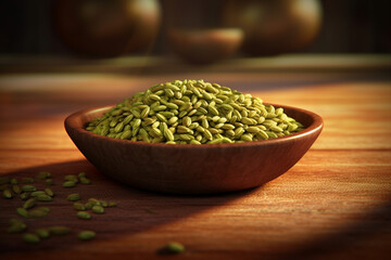 Aufkleber - An artistic image of celery seeds, known for their small size and earthy, celery-like flavor. Generative AI technology.