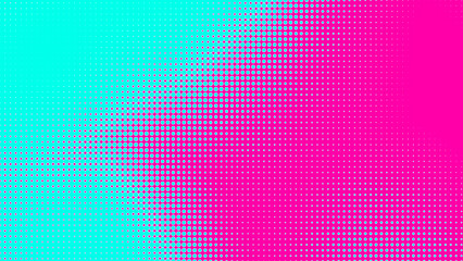 Wall Mural - Dots halftone green pink color pattern gradient texture with technology digital background. Dots pop art comics with summer background.