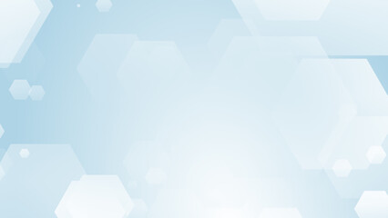 Poster - Abstract hexagon geometric white blue pattern medical background.