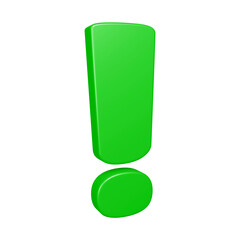 Poster - 3D exclamation mark or icon design in green color