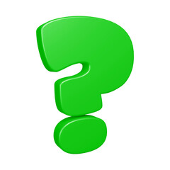 Poster - 3D question mark or icon design in green color