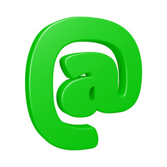 Poster - 3D email or at symbol design in green color