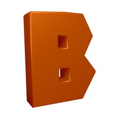 Poster - 3D alphabet letter b in brown color for education and text concept