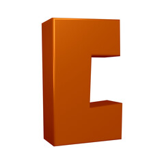 Poster - 3D alphabet letter c in brown color for education and text concept