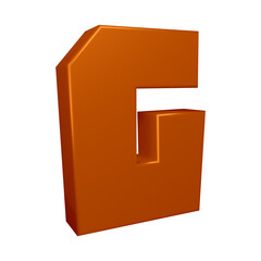Poster - 3D alphabet letter g in brown color for education and text concept
