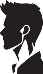 Sticker - man profile vector silhouette