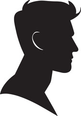 Sticker - man profile vector silhouette