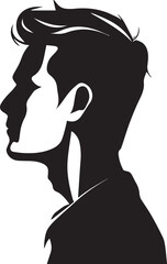 Sticker - man profile vector silhouette