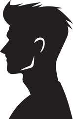 Sticker - man profile vector silhouette