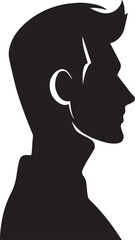 Sticker - man profile vector silhouette