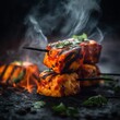 grilled indian tandoori paneer tikka, food photography