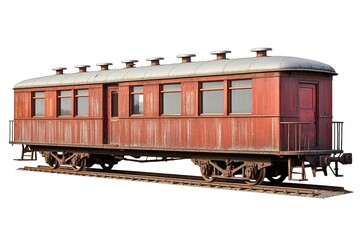 Poster - railway retro wagon isolated on white background.