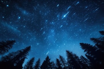 Aufkleber - starry sky in nature at night.