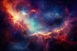 Fototapeta Kosmos - Colorful nebula background with stars
