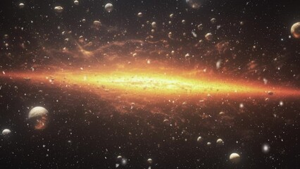 cosmic background video. stars, galaxy and cosmic dust.