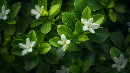 Wall Mural - Coca Plant Garden Vitality. A scene of vitality and energy brought by the Coca Plant in a spring garden. full of life and character. Generative ai